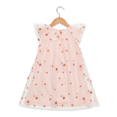 Starry Tulle Sleeveless Dress for Toddler - Peach