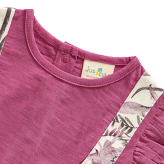 Flutter Floral Cap Sleeve Onesie for Baby Girls - Mauve