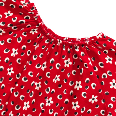Blooming Half Sleeve Onesie for Baby Girls - Red