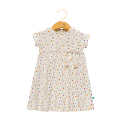 Elegant Floral Flair Dress with Bow for Toddlers