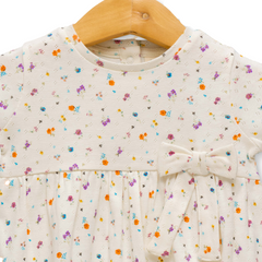 Elegant Floral Flair Dress with Bow for Toddlers