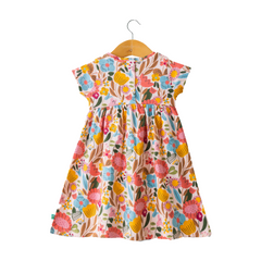 Charming Floral Multicolor Dress with Bow for Toddlers