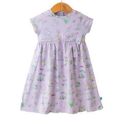 Rabbit Flair Dress with Bow for Toddler - Lavender