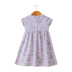 Rabbit Flair Dress with Bow for Toddler - Lavender