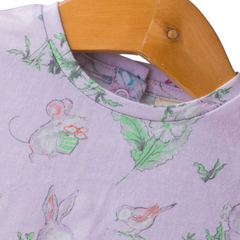Rabbit Flair Dress with Bow for Toddler - Lavender