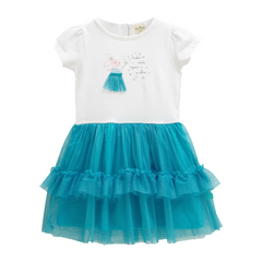 Glittery Ruffle Tulle Flair Dress for Toddlers