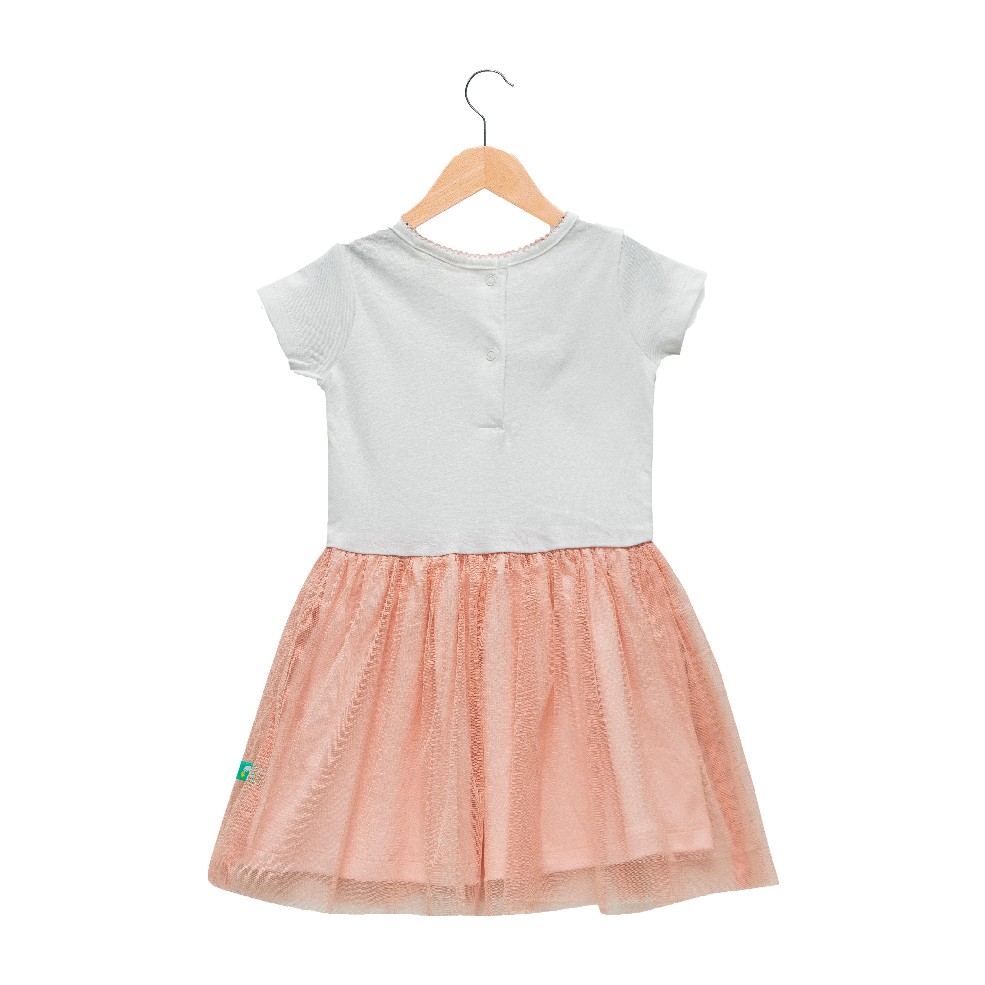 Elegant Peach Butterfly Tulle Flair Dress for Toddler