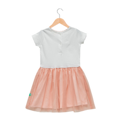 Elegant Peach Butterfly Tulle Flair Dress for Toddler