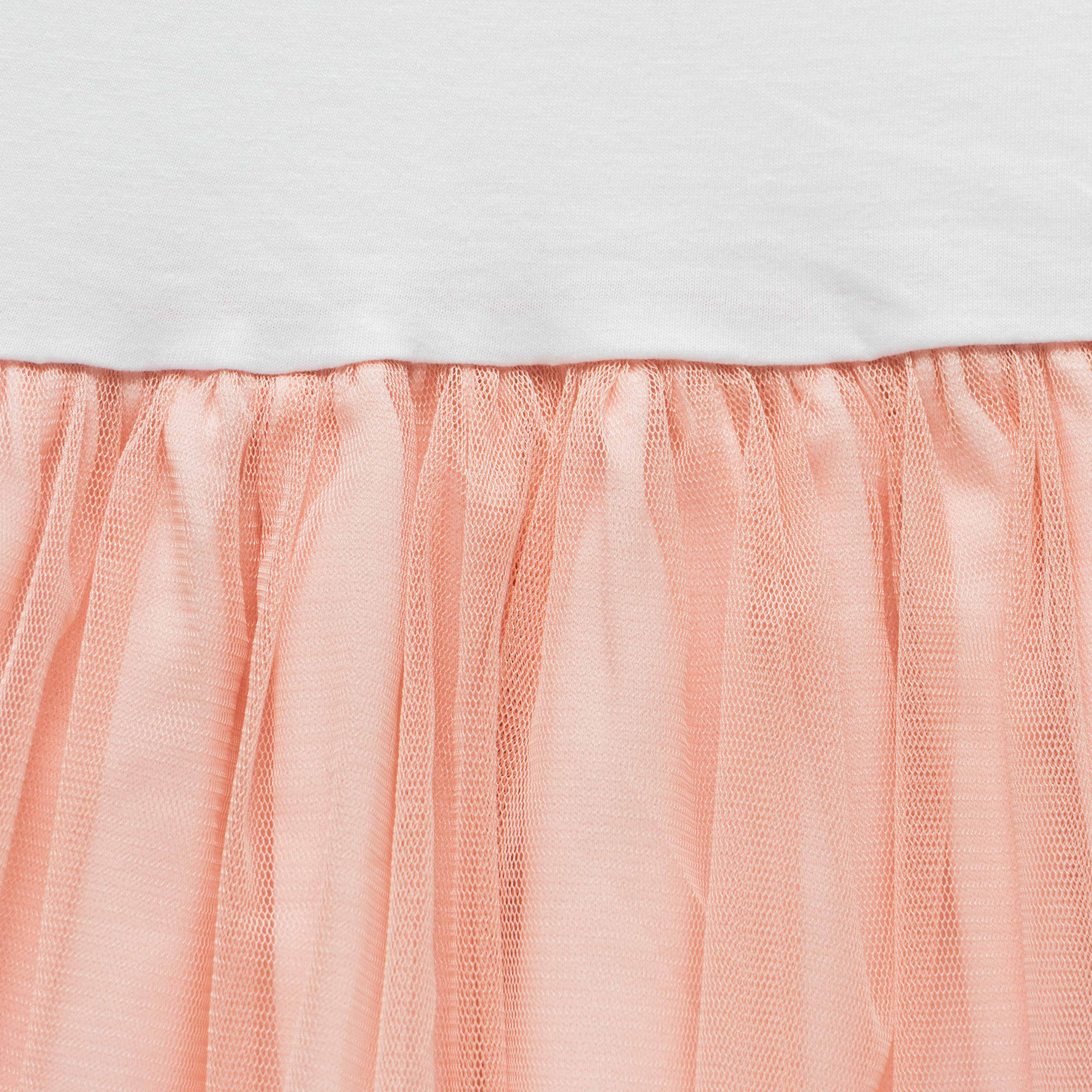 Elegant Peach Butterfly Tulle Flair Dress for Toddler