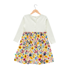 Charming Floral Full Sleeve Flair Dress for Toddler