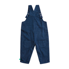 Full Sleeve Polka Dot Dungaree Set for Toddlers - Navy