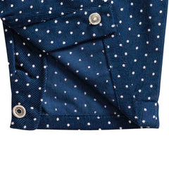 Full Sleeve Polka Dot Dungaree Set for Toddlers - Navy