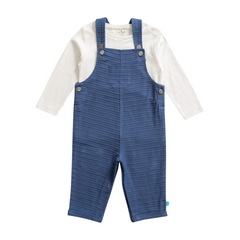 Charming Cord Striped Dungaree Set for Toddlers