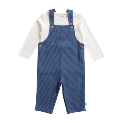 Charming Cord Striped Dungaree Set for Toddlers