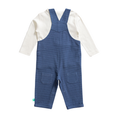 Charming Cord Striped Dungaree Set for Toddlers