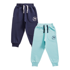 Solid Comfy Toddler Jogger 2 Pack - Navy & Turquoise