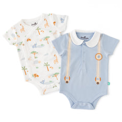 Organic Gentleman & Safari Adventure Baby Bodysuit Set – 2-Pack