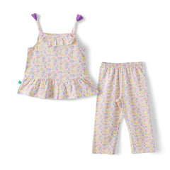 Organic Toddler Girls’ Floral Peplum Top & Matching Pants Set