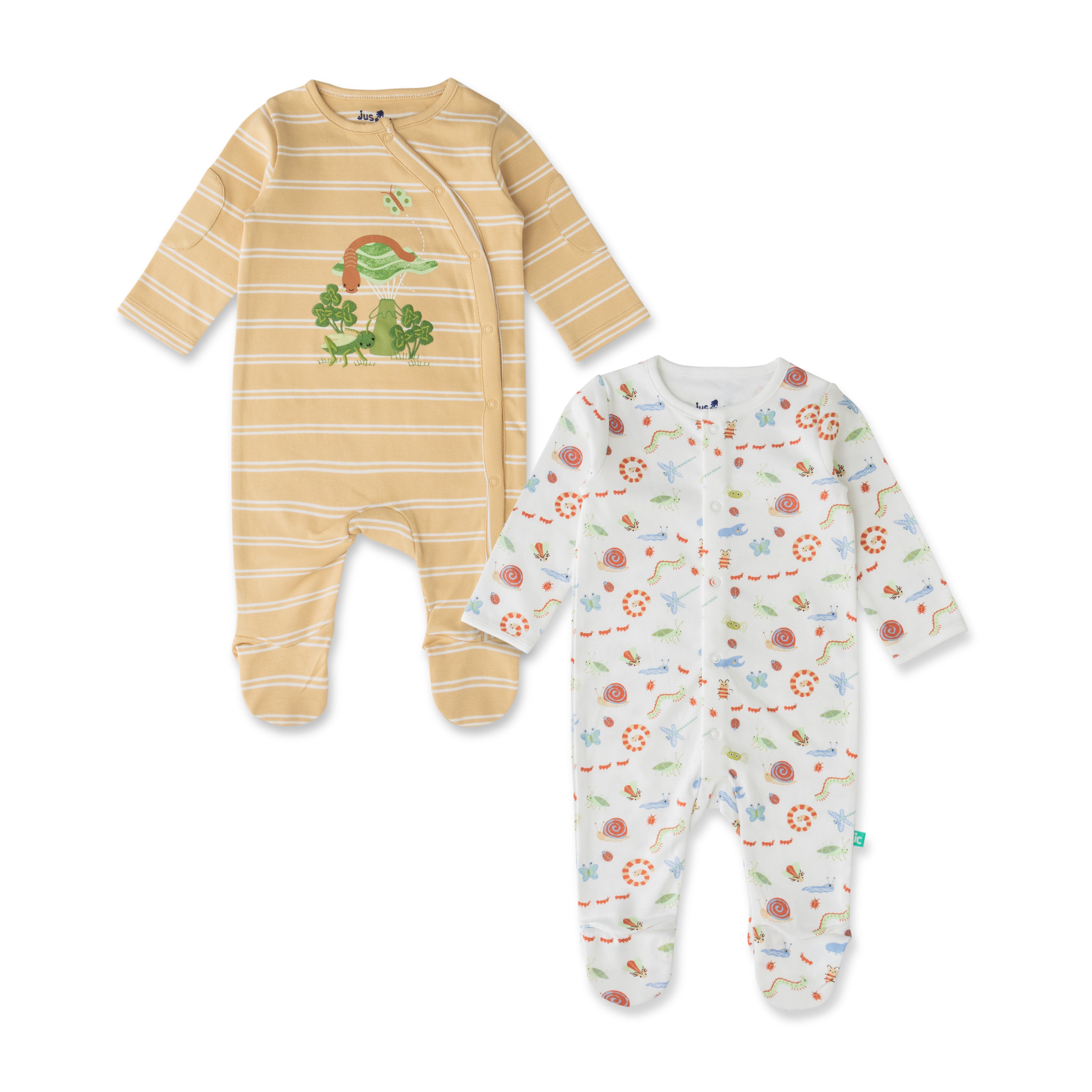 Organic SoftSlumber Sleepsuits  2-Pack for Baby Girls