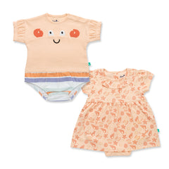 CherryTwist Baby Girls’ Bodysuits 2 Pack Organic Set For Baby Girls