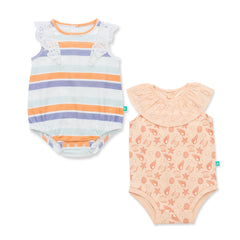 MuffinDots Organic Bodysuits 2-Pack Set for Baby Girls