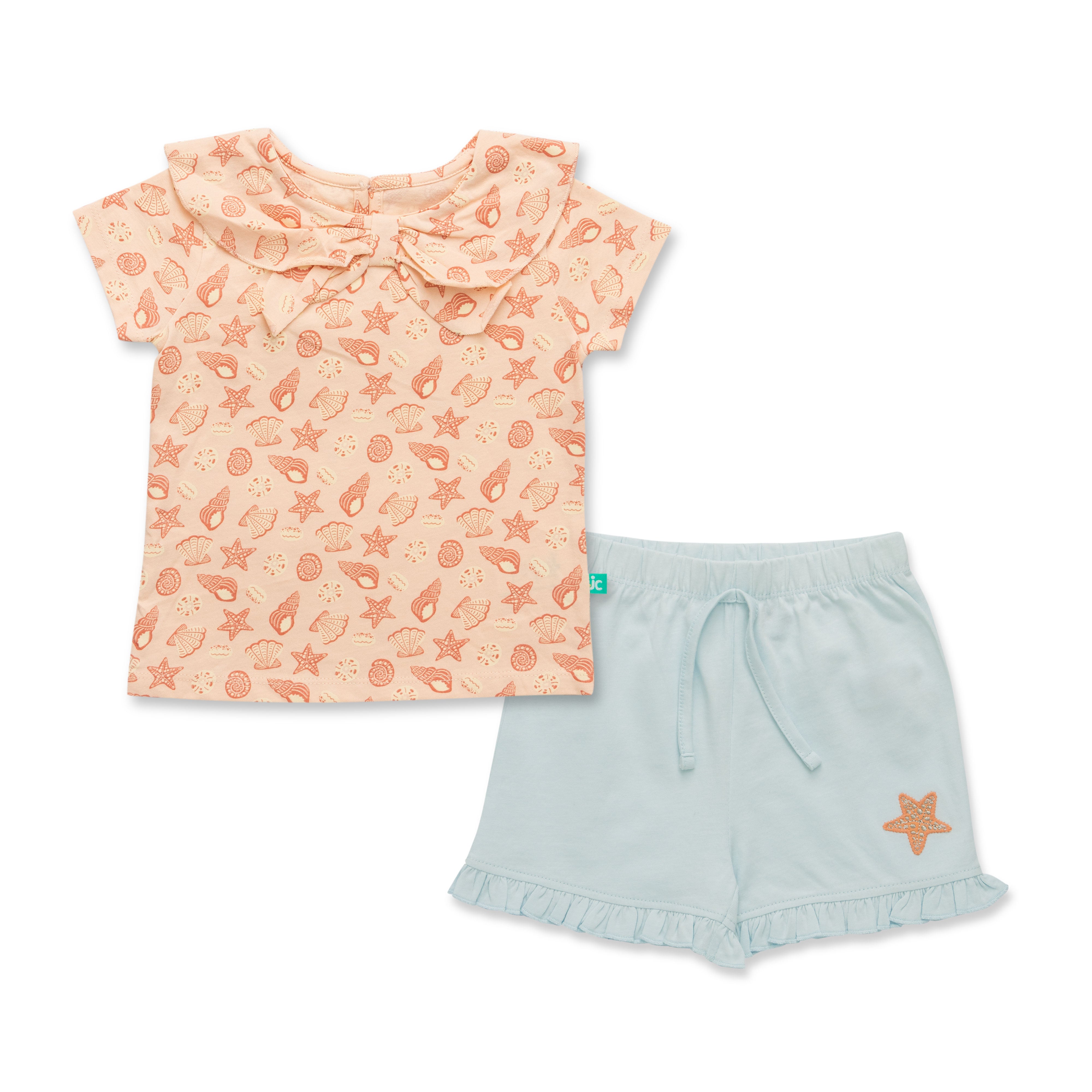 SnuggleBud Girls’ Organic Cotton – Sleeve Top & Bottom For Girls