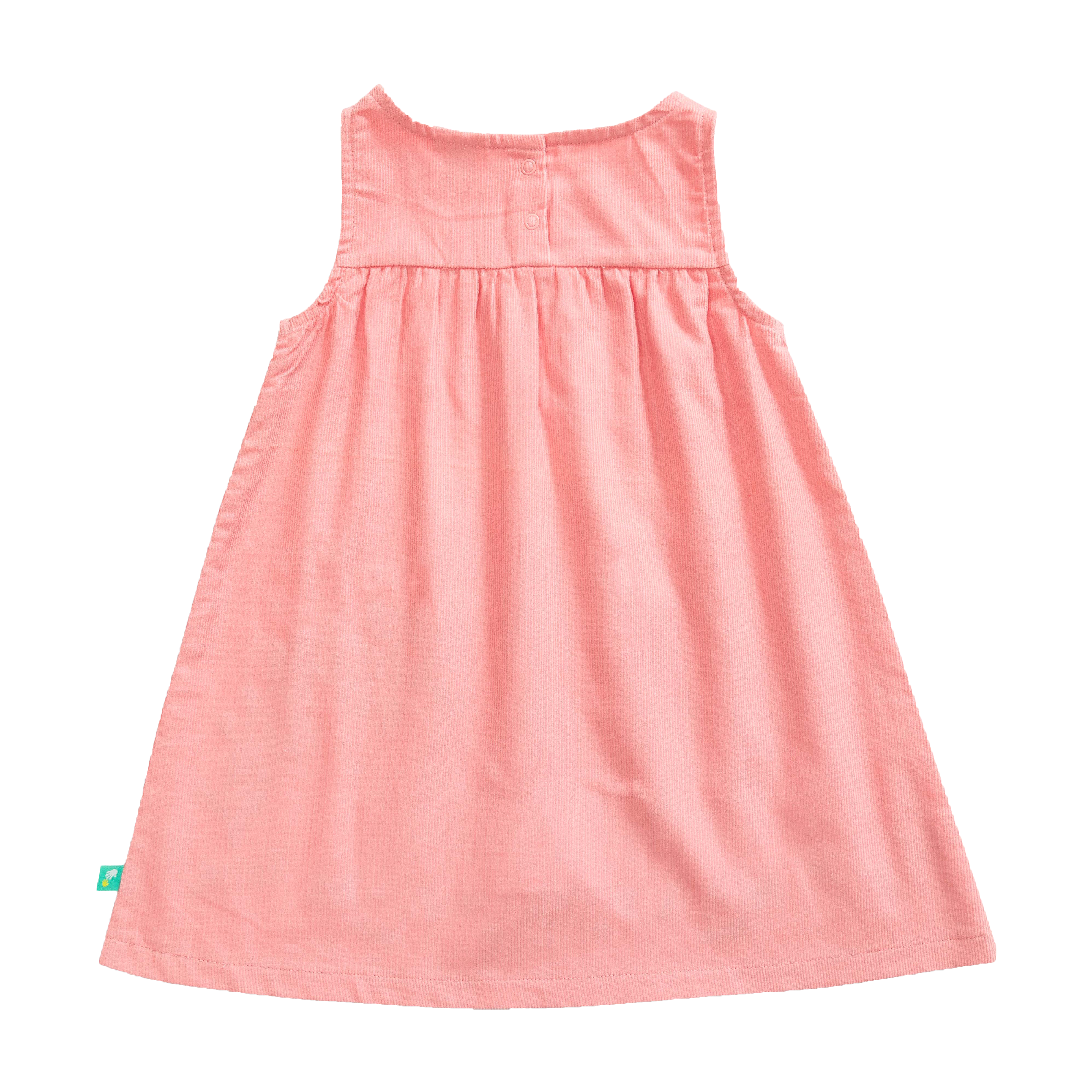Full Sleeve Peter Pan Pinafore Dress for Toddler Girls - Pink