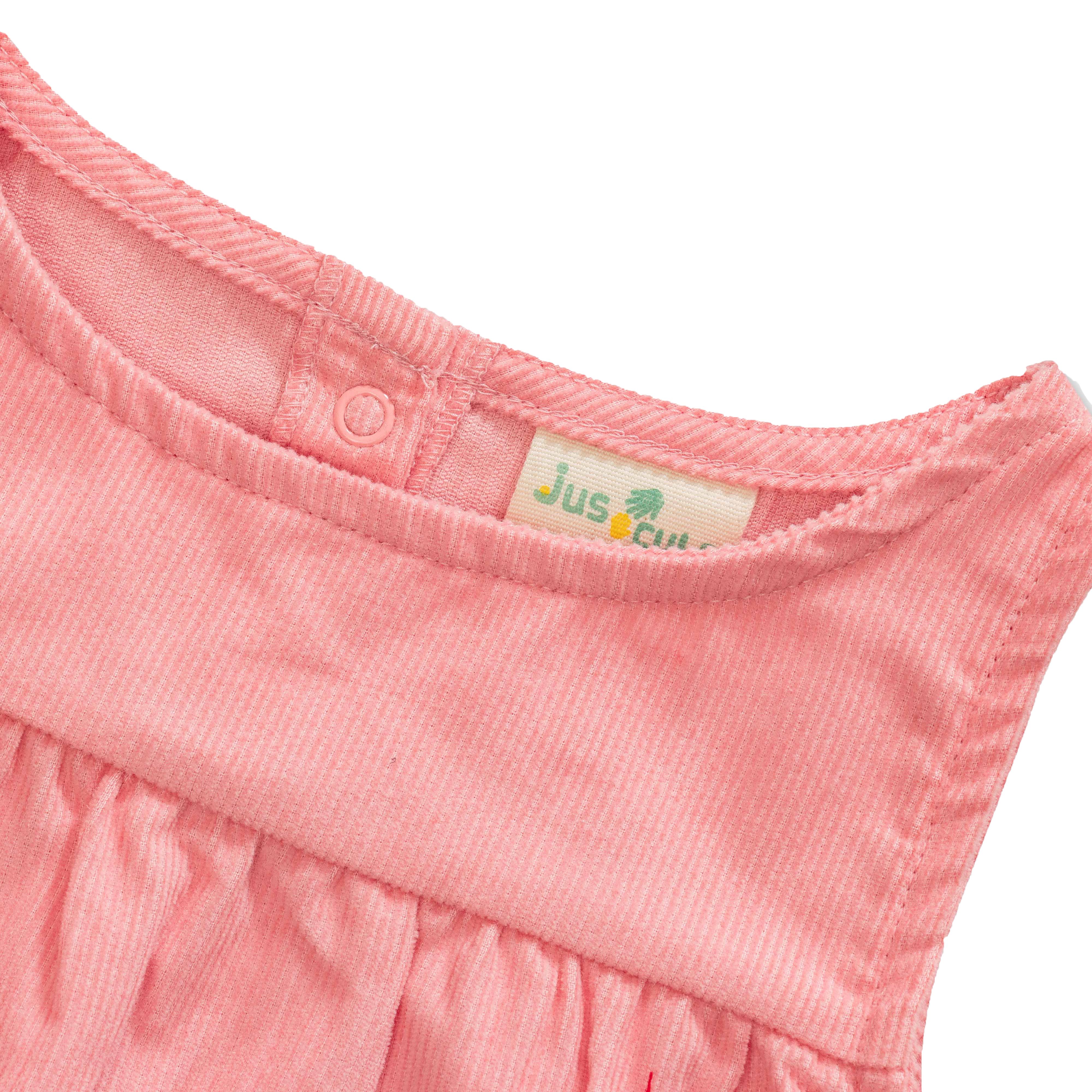 Full Sleeve Peter Pan Pinafore Dress for Toddler Girls - Pink