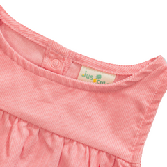 Full Sleeve Peter Pan Pinafore Dress for Toddler Girls - Pink