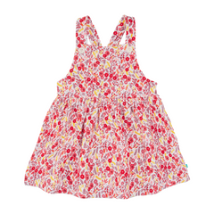 Full Sleeve Floral Pinafore Set for Toddler Girls
