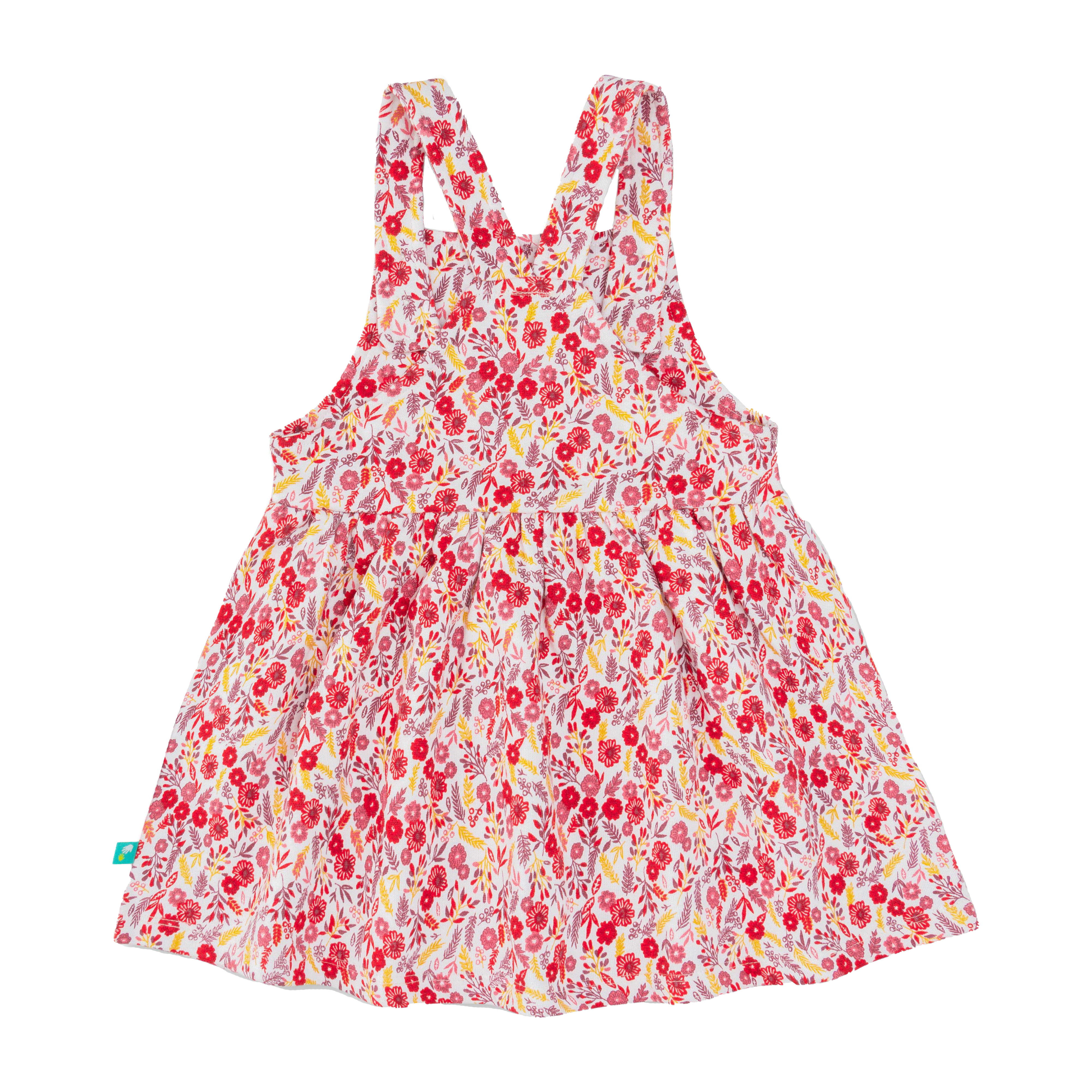 Full Sleeve Floral Pinafore Set for Toddler Girls