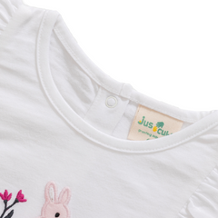 Colorful Ruffled Bunny Romper for Baby Girls