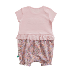 Ruffled Floral Cap Sleeve Romper for Baby Girls