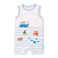 Sleeveless Striped & Printed Romper for Baby Boys - Pack of 2