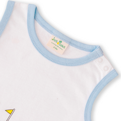 Sleeveless Striped & Printed Romper for Baby Boys - Pack of 2