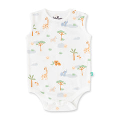 Organic Safari Baby Outfit Set – 3-Piece (Bodysuits & Shorts)