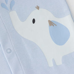 Organic Safari Friends Baby Romper – Blue