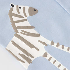 Organic Safari Friends Baby Romper – Blue