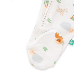 Organic Safari Baby Essentials Set – 5-Piece (Sleeper, Bodysuit, Hat, Mittens & Booties)