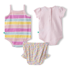 Organic Baby Girls’ Unicorn & Butterfly Bodysuit Set – 3-Piece