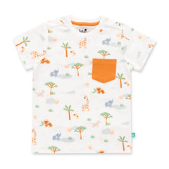 Organic Safari Print Toddler T-Shirt & Jogger Set – Mustard