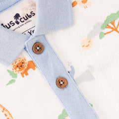 Organic Safari Print Toddler Polo Shirt