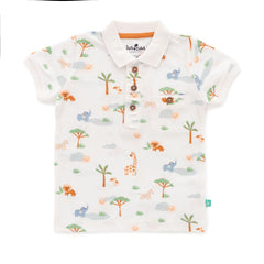 Organic Safari Print Toddler Polo & Shorts Set – Mustard