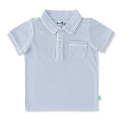 Organic Classic Toddler Polo & Shorts Set – Light Blue