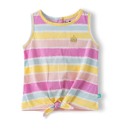 Organic Toddler Girls’ Floral & Striped Sleeveless Top Set