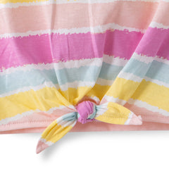 Organic Toddler Girls’ Floral & Striped Sleeveless Top Set