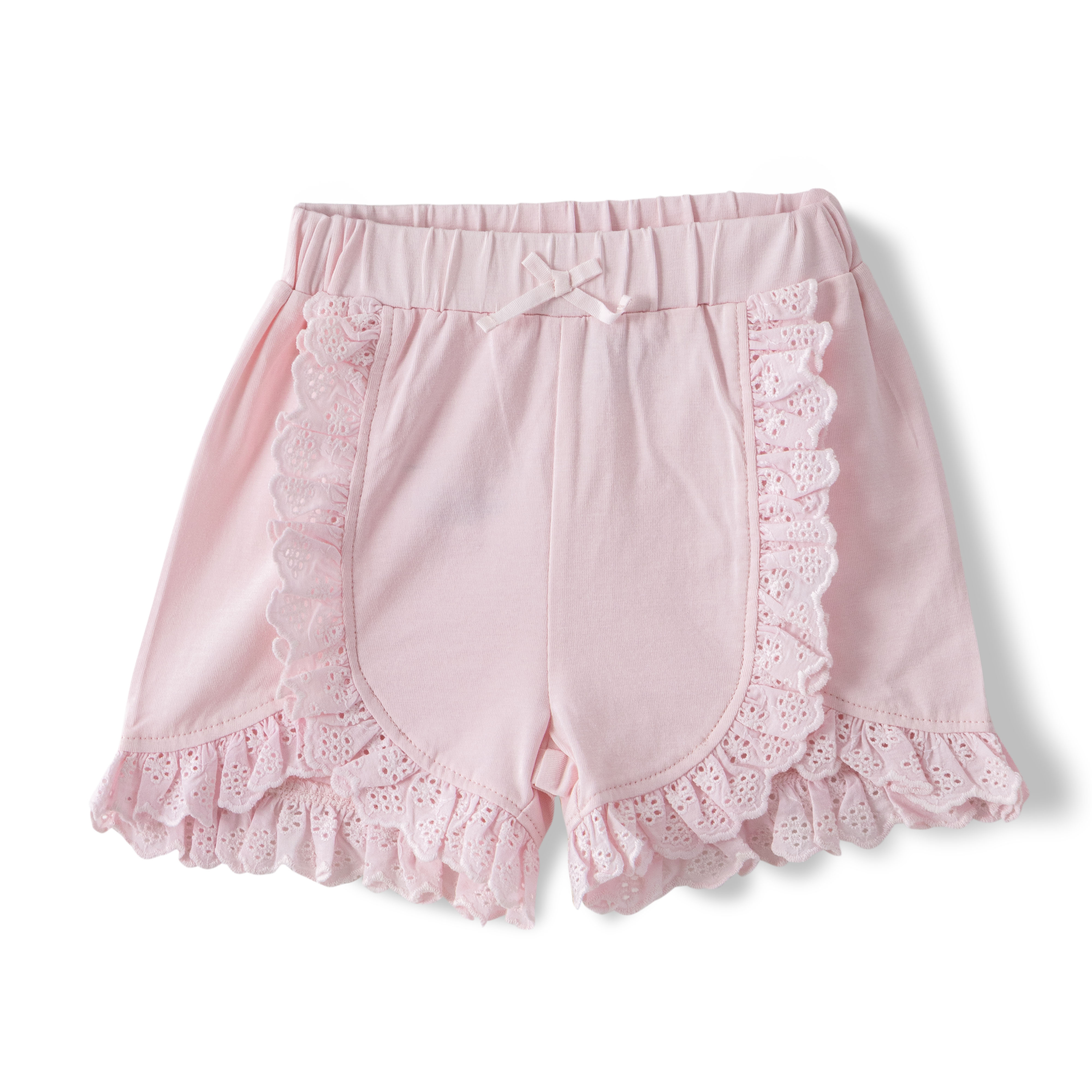 Organic Toddler Girls’ Floral Ruffle Sleeve Top & Lace Trim Shorts Set