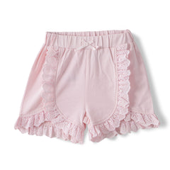Organic Toddler Girls’ Floral Ruffle Sleeve Top & Lace Trim Shorts Set