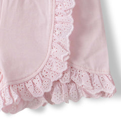 Organic Toddler Girls’ Floral Ruffle Sleeve Top & Lace Trim Shorts Set