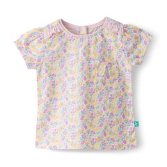 Organic Toddler Girls’ Floral Puff Sleeve Top & Eyelet Ruffle Skort Set